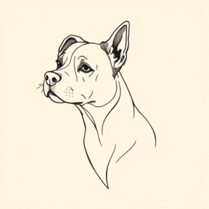 Fine Line Dog Tattoo