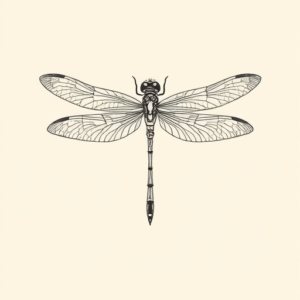 Fine Line Dragonfly Tattoo