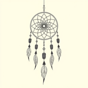 Fine Line Dreamcatcher Tattoo