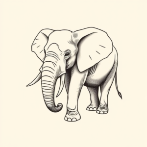 Fine Line Elephant Tattoo