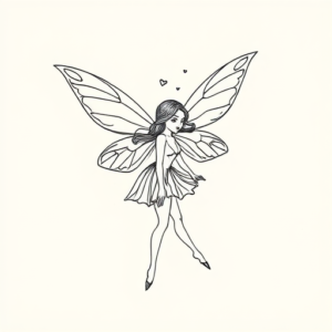 Fine Line Fairy Tattoo