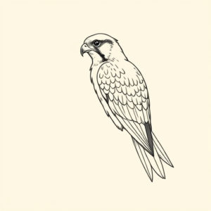 Fine Line Falcon Tattoo