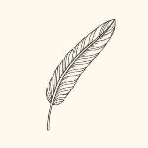 Fine Line Feather Tattoo