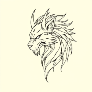 Fine Line Fenrir Tattoo