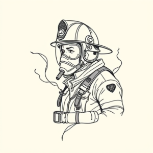 Fine Line Firefighter Tattoo