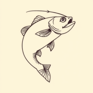 Fine Line Fishing Tattoo