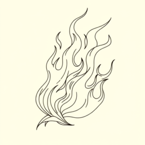 Fine Line Flame Tattoo