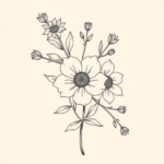Fine Line Floral Tattoo