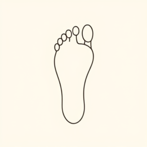 Fine Line Footprint Tattoo