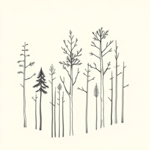 Fine Line Forest Tattoo