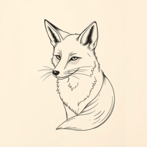 Fine Line Fox Tattoo