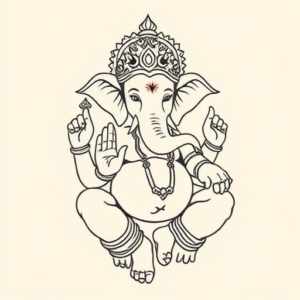 Fine Line Ganesha Tattoo