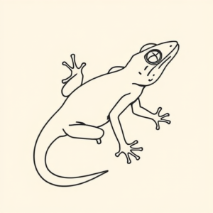 Fine Line Gecko Tattoo