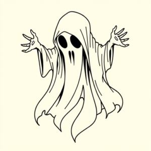 Fine Line Ghost Tattoo