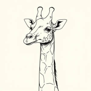 Fine Line Giraffe Tattoo