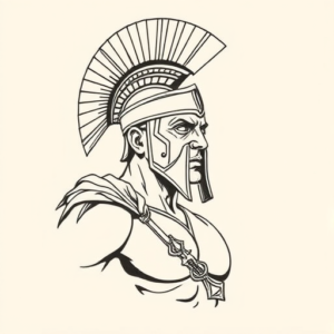 Fine Line Gladiator Tattoo