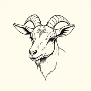 Fine Line Goat Tattoo
