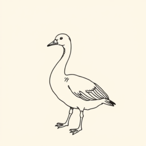 Fine Line Goose Tattoo