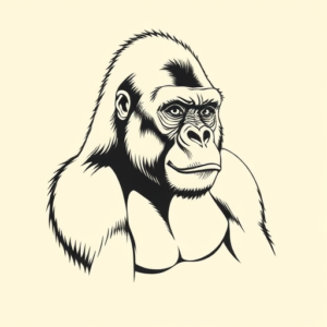 Fine Line Gorilla Tattoo