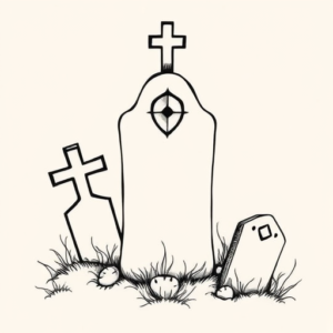 Fine Line Graveyard Tattoo