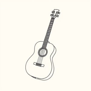 Fine Line Guitar Tattoo