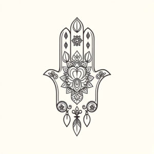 Fine Line Hamsa Tattoo