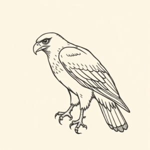 Fine Line Hawk Tattoo