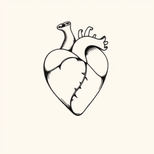 Fine Line Heart Tattoo