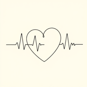 Fine Line Heartbeat Tattoo