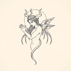 Fine Line Hecate Tattoo