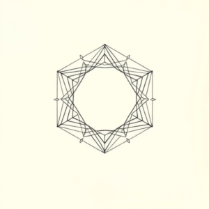 Fine Line Hexagon Tattoo