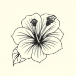 Fine Line Hibiscus Tattoo