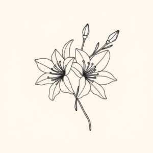 Fine Line Honeysuckle Tattoo