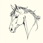 Fine Line Horse Tattoo