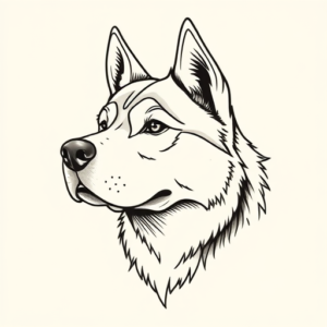 Fine Line Husky Tattoo