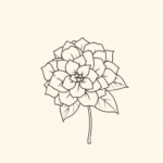 Fine Line Hydrangea Tattoo