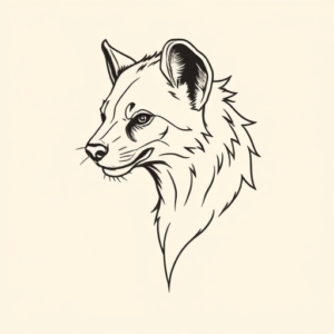 Fine Line Hyena Tattoo