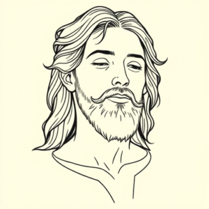 Fine Line Jesus Tattoo