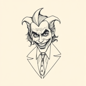 Fine Line Joker Tattoo