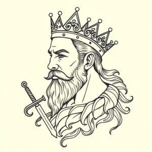 Fine Line King Tattoo