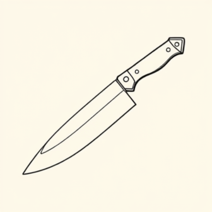 Fine Line Knife Tattoo