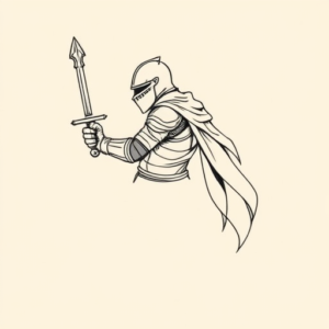 Fine Line Knight Tattoo