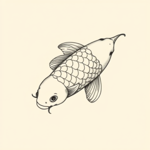 Fine Line Koi Tattoo