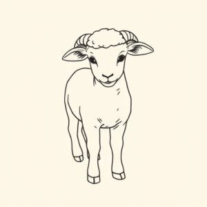Fine Line Lamb Tattoo