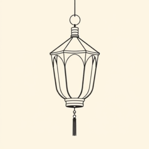 Fine Line Lantern Tattoo