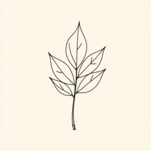Fine Line Leaf Tattoo