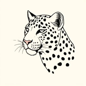 Fine Line Leopard Tattoo
