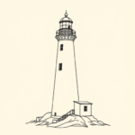Fine Line Lighthouse Tattoo