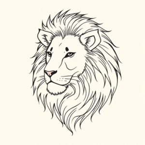 Fine Line Lion Tattoo