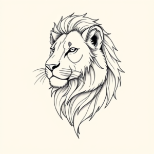 Fine Line Lioness Tattoo